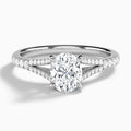 Oval Split Shank Lab Grown Diamond Engagement Ring In Platinum - Lucenjuri