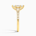 Marquise Split Shank Lab Grown Diamond Engagement Ring In 14K Yellow Gold, Side View