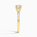 Round Split Shank Lab Grown Diamond Engagement Ring In 14K Yellow Gold, Side View