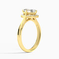 Marquise Solaris Halo Lab Grown Diamond Engagement Ring In 14K Yellow Gold, Angle View