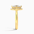 Marquise Solaris Halo Lab Grown Diamond Engagement Ring In 14K Yellow Gold, Side View