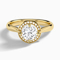 Round Solaris Halo Lab Grown Diamond Engagement Ring In 18K Yellow Gold - Lucenjuri