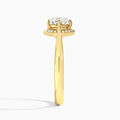 Round Solaris Halo Lab Grown Diamond Engagement Ring In 18K Yellow Gold, Side View