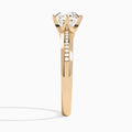 Round Adorned Four-Prong Lab Diamond Engagement Ring In 14K Rose Gold, Side View