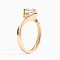 Round Ivy Lab Grown Diamond Engagement Ring In 14K Rose Gold, Angle View