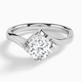 Round Ivy Lab Grown Diamond Engagement Ring In 18K White Gold - Lucenjuri