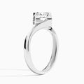 Round Ivy Lab Grown Diamond Engagement Ring In 18K White Gold, Angle View