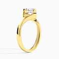 Round Ivy Lab Grown Diamond Engagement Ring In 18K Yellow Gold, Angle View