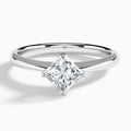 Princess Petal Four-Prong Lab Diamond Engagement Ring In Platinum - Lucenjuri