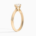 Cushion Petal Four-Prong Lab Diamond Engagement Ring In 14K Rose Gold, Angle View