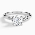 Round Twisted Knot Lab Grown Diamond Engagement Ring In 14K White Gold - Lucenjuri