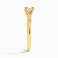 Cushion Twisted Knot Lab Grown Diamond Engagement Ring In 14K Yellow Gold, Side View