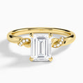 Emerald Twisted Knot Lab Grown Diamond Engagement Ring In 14K Yellow Gold - Lucenjuri