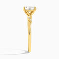 Emerald Twisted Knot Lab Grown Diamond Engagement Ring In 14K Yellow Gold, Side View