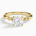 Round Twisted Knot Lab Grown Diamond Engagement Ring In 14K Yellow Gold - Lucenjuri