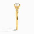 Round Twisted Knot Lab Grown Diamond Engagement Ring In 14K Yellow Gold, Side View