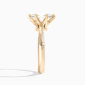 Marquise Adorned Knife Edge Six-Prong Lab Diamond Engagement Ring In 14K Rose Gold, Side View