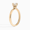 Round Adorned Mystique Halo Lab Diamond Engagement Ring In 14K Rose Gold, Angle View