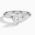Round Adorned Mystique Halo Lab Diamond Engagement Ring In 18K White Gold - Lucenjuri
