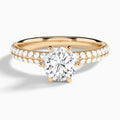 Round Hidden Halo Pavé Lab Diamond Engagement Ring In 14K Rose Gold - Lucenjuri