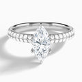 Marquise Hidden Halo Pavé Lab Diamond Engagement Ring In 14K White Gold - Lucenjuri