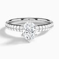 Oval Hidden Halo Pavé Lab Diamond Engagement Ring In 18K White Gold - Lucenjuri