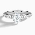 Pear Hidden Halo Pavé Lab Diamond Engagement Ring In 14K White Gold - Lucenjuri