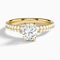 Round Hidden Halo Pavé Lab Diamond Engagement Ring In 18K Yellow Gold - Lucenjuri