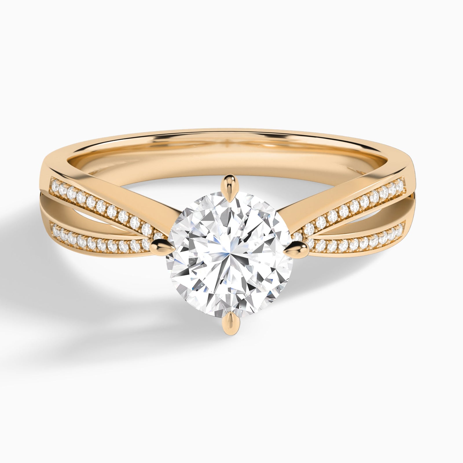 Round Darcy Lab Grown Diamond Engagement Ring In 14K Rose Gold - Lucenjuri