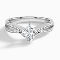 Princess Darcy Lab Grown Diamond Engagement Ring In 18K White Gold - Lucenjuri