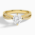 Round Darcy Lab Grown Diamond Engagement Ring In 14K Yellow Gold - Lucenjuri