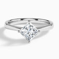 Princess Petal Aurora Four-Prong Lab Diamond Engagement Ring In Platinum - Lucenjuri