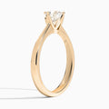Cushion Petal Aurora Four-Prong Lab Diamond Engagement Ring In 14K Rose Gold, Angle View