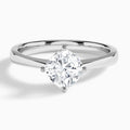 Cushion Petal Aurora Four-Prong Lab Diamond Engagement Ring In 14K White Gold - Lucenjuri