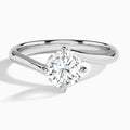 Round Reverie Lab Grown Diamond Engagement Ring In 14K White Gold - Lucenjuri