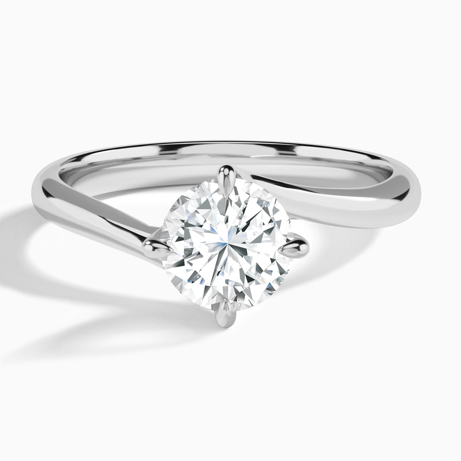 Round Reverie Lab Grown Diamond Engagement Ring In 14K White Gold - Lucenjuri