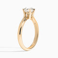 Round Elodie Lab Grown Diamond Engagement Ring In 14K Rose Gold, Angle View