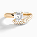 Asscher Alexa Luxe Pavé Lab Grown Diamond Engagement Ring In 14K Rose Gold - Lucenjuri