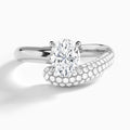 Oval Alexa Luxe Pavé Lab Grown Diamond Engagement Ring In 14K White Gold - Lucenjuri