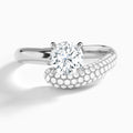 Round Alexa Luxe Pavé Lab Grown Diamond Engagement Ring In 18K White Gold - Lucenjuri