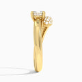 Cushion Alexa Luxe Pavé Lab Grown Diamond Engagement Ring In 14K Yellow Gold, Side View