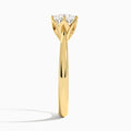 Round Petal Six-Prong Lab Diamond Engagement Ring In 14K Yellow Gold, Side View