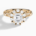 Asscher Majestic Bloom Lab Grown Diamond Engagement Ring In 14K Rose Gold - Lucenjuri