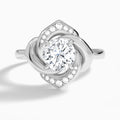 Round Rosé Lab Grown Diamond Engagement Ring In Platinum - Lucenjuri