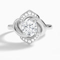 Cushion Rosé Lab Grown Diamond Engagement Ring In 14K White Gold - Lucenjuri