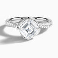 Asscher Amber Lab Grown Diamond Engagement Ring In Platinum - Lucenjuri