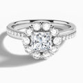 Princess Luxe Halo Lab Grown Diamond Engagement Ring In 18K White Gold - Lucenjuri