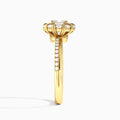 Cushion Luxe Halo Lab Grown Diamond Engagement Ring In 14K Yellow Gold, Side View