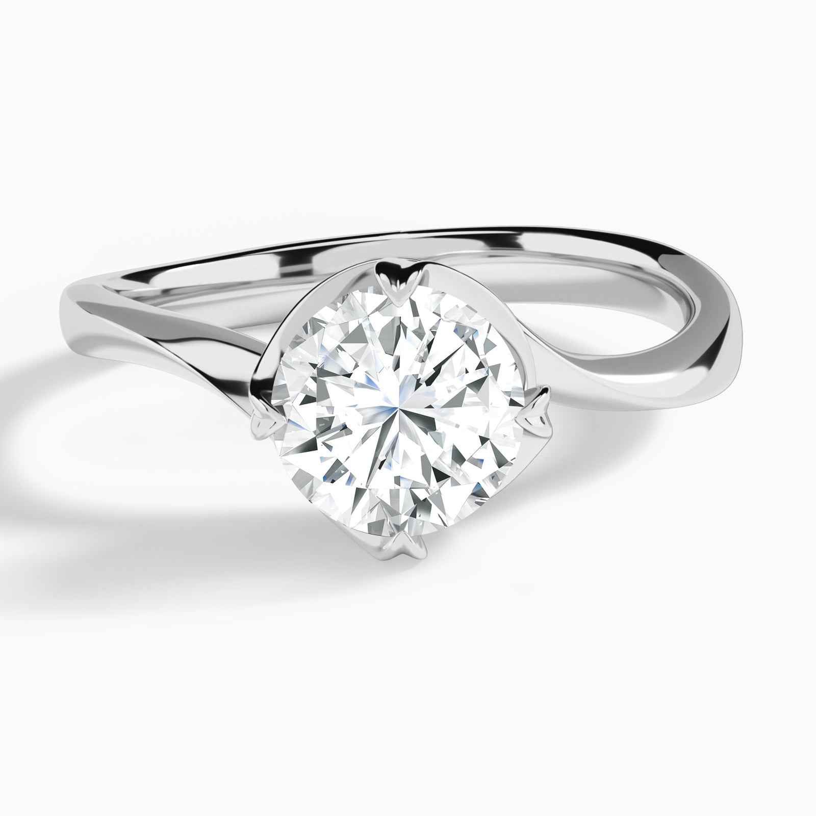 Round Calla Solitaire Lab Grown Diamond Engagement Ring In Platinum - Lucenjuri