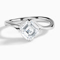 Asscher Calla Solitaire Lab Grown Diamond Engagement Ring In 14K White Gold - Lucenjuri